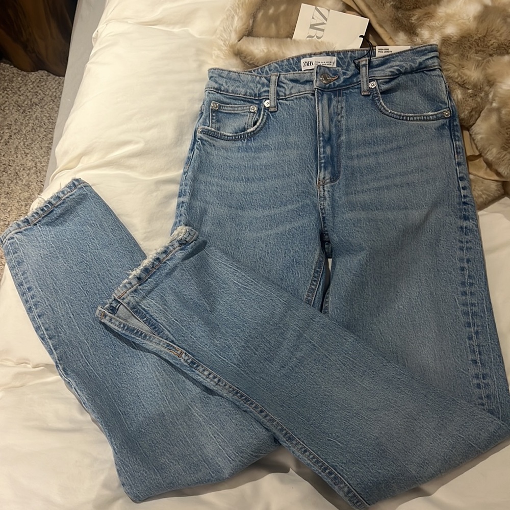 NWT zara split slim size 4